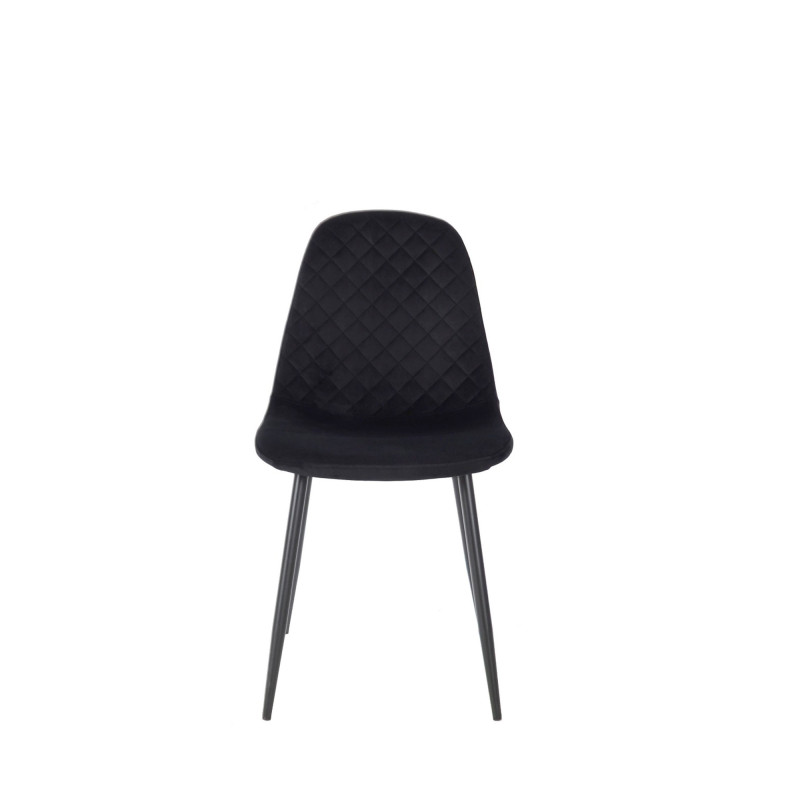 Set 4 sedie New Lena velluto nero gambe nere moderne ed eleganti