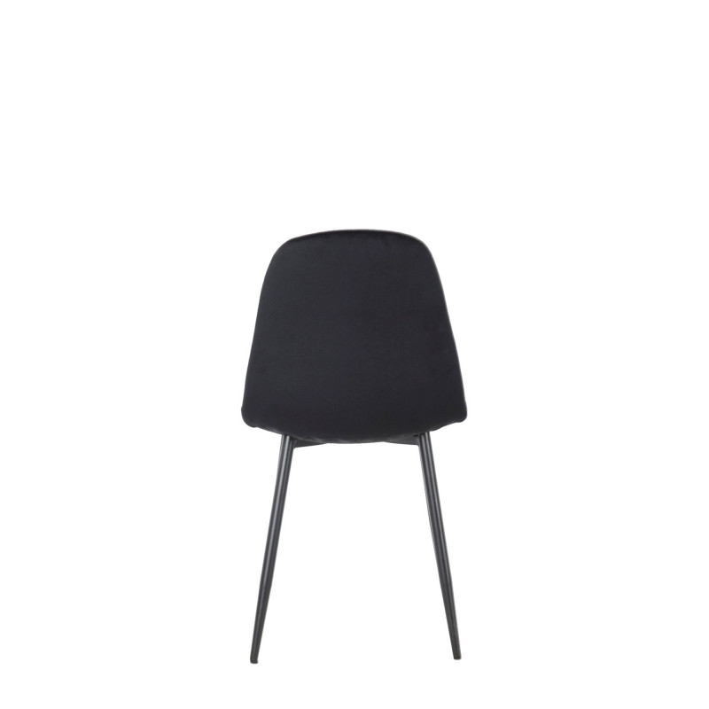 Set 4 sedie New Lena velluto nero gambe nere moderne ed eleganti