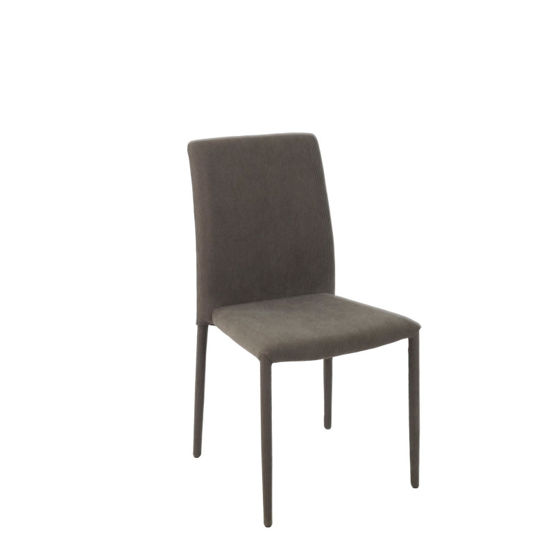 Set 6 sedie Dani velluto millerighe cenere imbottite moderne