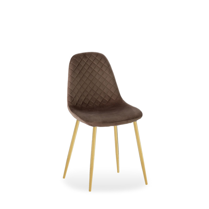 Set 4 sedie New Lena velluto fango gambe oro moderne casa