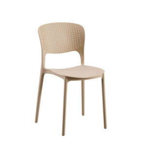 Set 4 sedie Ariel polipropilene tortora moderne leggere resistenti