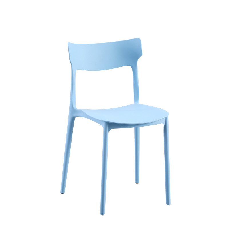 Set 4 sedie Star polipropilene blu moderne leggere resistenti