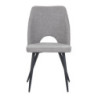 Set 4 sedie Virginia tessuto grigio gambe nere imbottite moderne