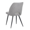 Set 4 sedie Virginia tessuto grigio gambe nere imbottite moderne