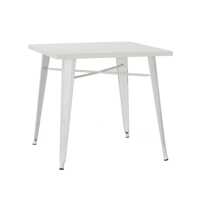 Tavolo Tucson metallo bianco anticato fisso stile industriale