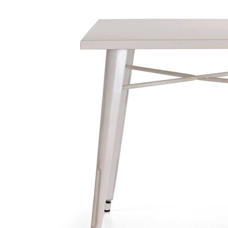 Tavolo Tucson metallo bianco anticato fisso stile industriale