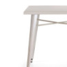 Tavolo Tucson metallo bianco anticato fisso stile industriale