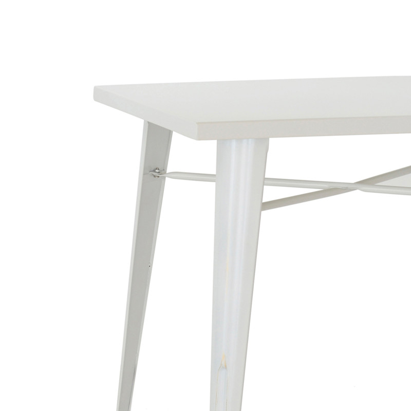 Tavolo Tucson metallo bianco anticato fisso stile industriale