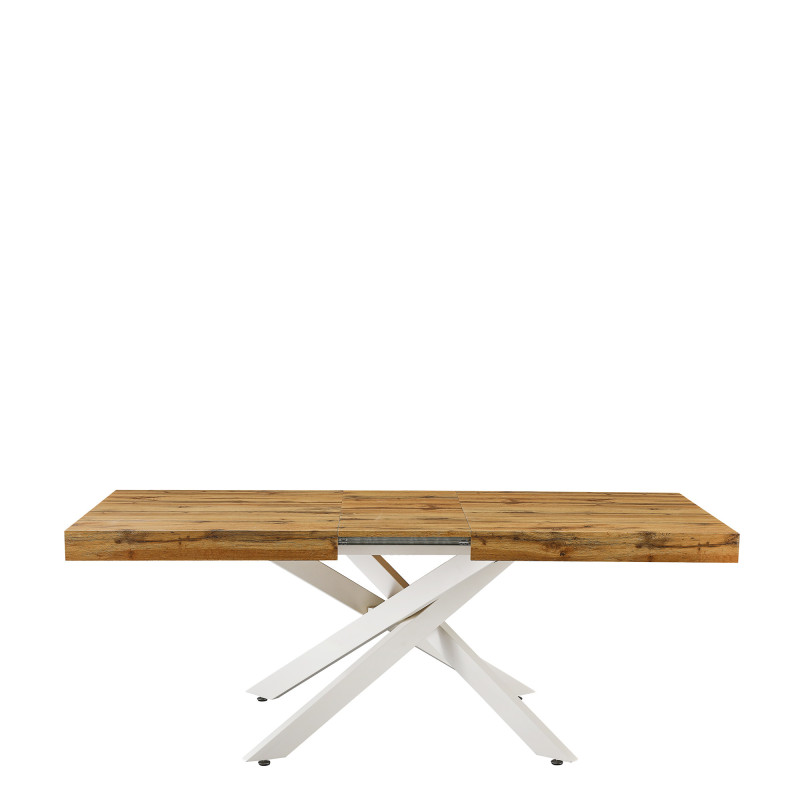 Tavolo Anson allungabile piano rovere gambe bianche moderno