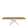 Tavolo Anson allungabile piano rovere gambe bianche moderno
