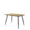 Tavolo Edwin 120x80 rovere chiaro gambe nere moderno e robusto