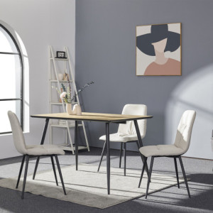 Zoom Tavolo Edwin 120X80 Rovere Chiaro/Gambe Nere