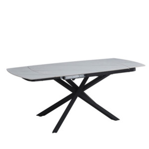 Zoom Tavolo Louis 130/190 Bianco con Venature/Gambe Nere