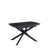 Tavolo Louis 130/190 nero gambe nere moderno allungabile elegante