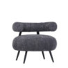 Poltrona bassa Teddy bouclé grigio struttura nera moderna