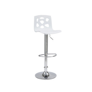Sgabello Manchester bianco con elevazione a gas moderno regolabile