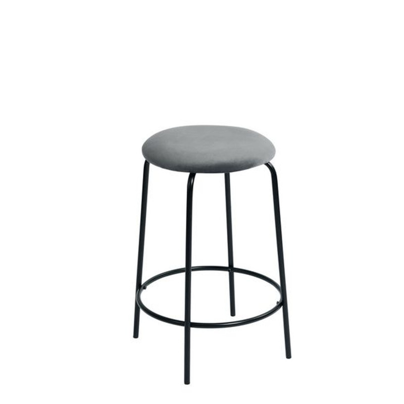 Set 4 sgabelli Score velluto cenere H63 eleganti e moderni