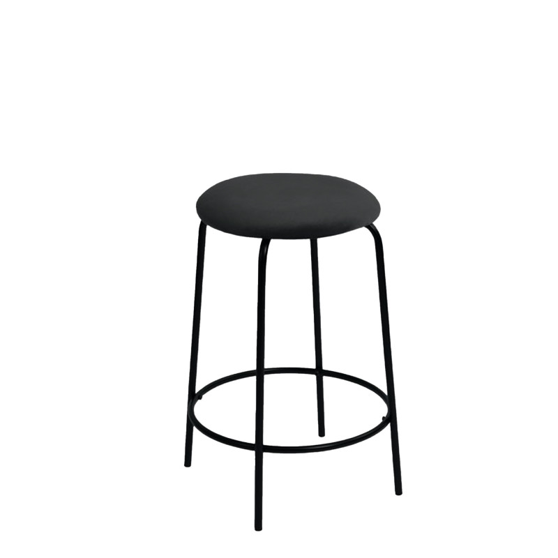 Set 4 sgabelli Score velluto nero H63 moderni ed eleganti