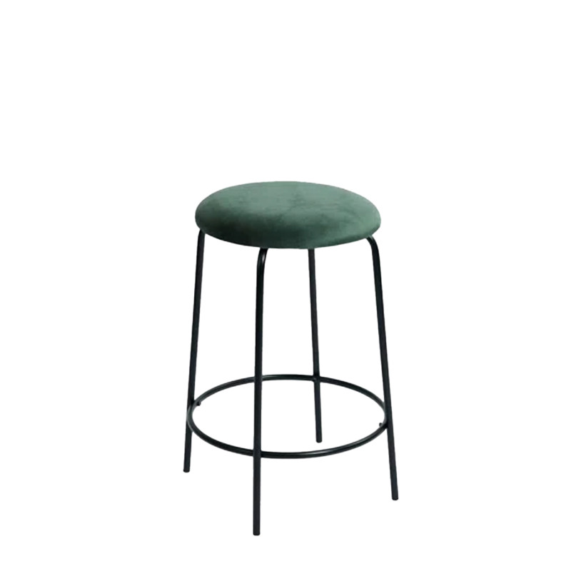Set 4 sgabelli Score velluto verde H63 moderni ed eleganti
