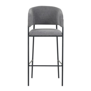 Zoom Set Da 2 Sgabelli Brigitte Tessuto Cenere Gambe Nere
