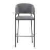 Set 2 sgabelli Brigitte tessuto cenere gambe nere moderni