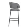 Set 2 sgabelli Brigitte tessuto cenere gambe nere moderni