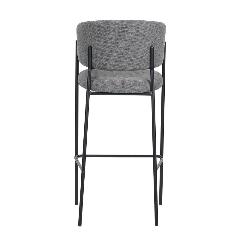 Set 2 sgabelli Brigitte tessuto cenere gambe nere moderni