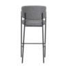 Set 2 sgabelli Brigitte tessuto cenere gambe nere moderni