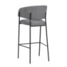 Set 2 sgabelli Brigitte tessuto cenere gambe nere moderni