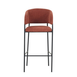 Set 2 sgabelli Brigitte tessuto ruggine gambe nere moderni