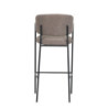 Set 2 sgabelli Brigitte tessuto tortora gambe nere moderni