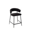 Set 2 sgabelli Megan fissi bouclé nera gambe nere eleganti