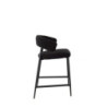 Set 2 sgabelli Megan fissi bouclé nera gambe nere eleganti