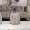 Tavolino Tribeca metallo rosa chiaro e oro moderno ed elegante