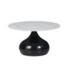 Tavolino Capri bianco effetto marmo base nera moderno salotto
