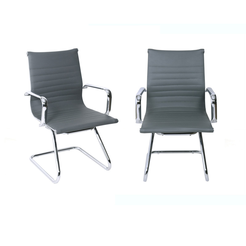 Set 2 poltrone Pleasure attesa grigio moderne per ufficio