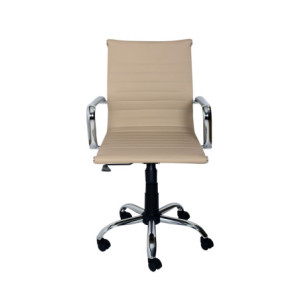 Zoom Poltrona Pleasure Dirigenziale Tortora Similpelle Struttura Cromata