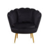 Poltrona Frida velluto nero gambe oro con cuscino elegante