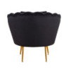Poltrona Frida velluto nero gambe oro con cuscino elegante