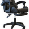 Poltrona Racing Omega nera similpelle con piedi stile gaming