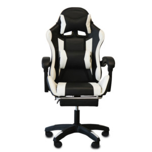 Poltrona Racing Omega nera bianca similpelle ergonomica ufficio