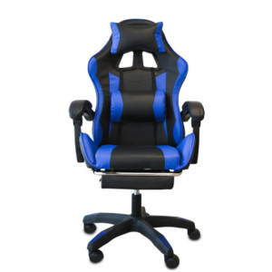 Poltrona Racing Omega nera blu similpelle ergonomica ufficio