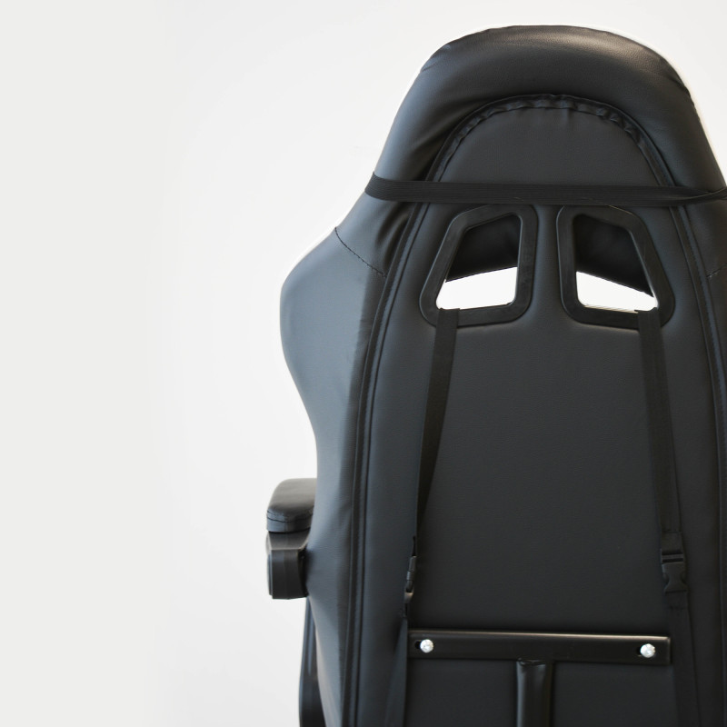 Poltrona Racing Omega nera blu similpelle ergonomica ufficio