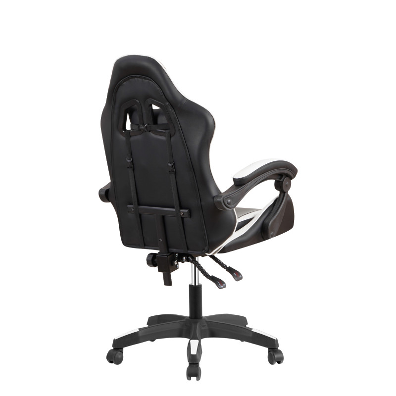 Poltrona Racing Alfa nera bianca similpelle ergonomica ufficio
