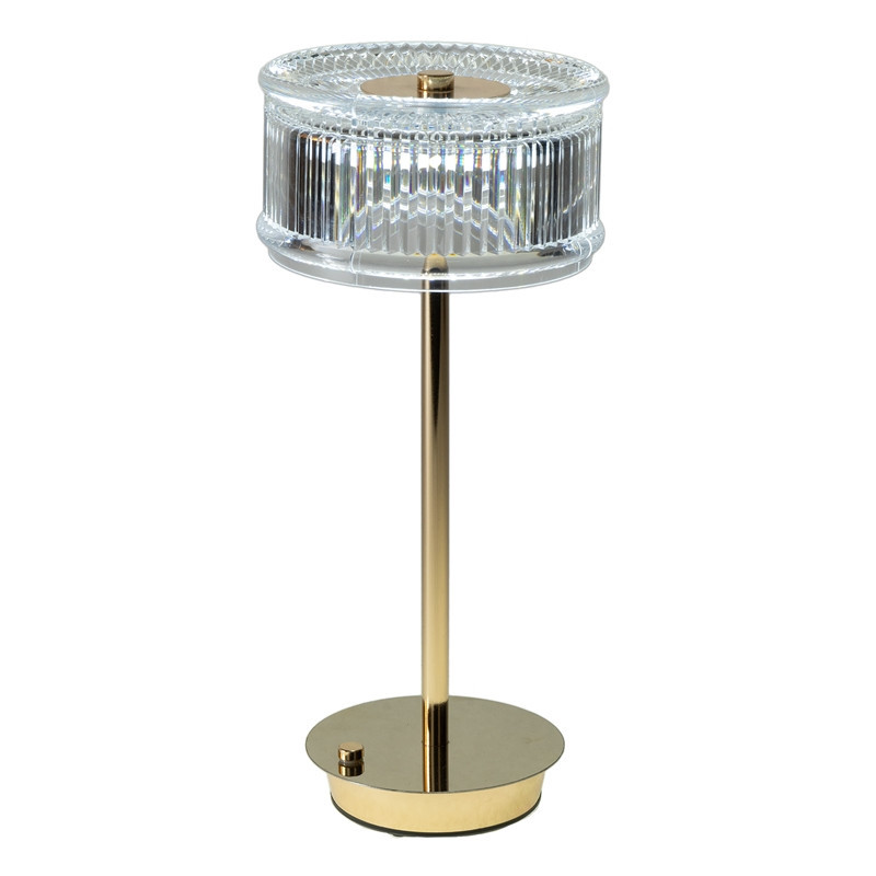 Lampada da tavolo Ginevra acrilico e metallo oro elegante