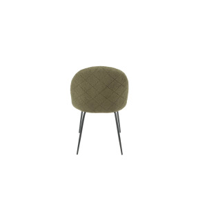 Zoom Set Da 4 sedie Tamara Tessuto Verde Oliva Gambe Nere Per Soggiorno, Cucina E Arredo Bar