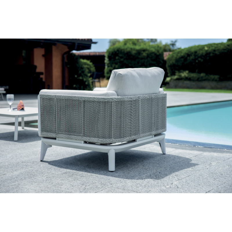 Salotto Nantes Alluminio Bianco E Corda Wicker Moia