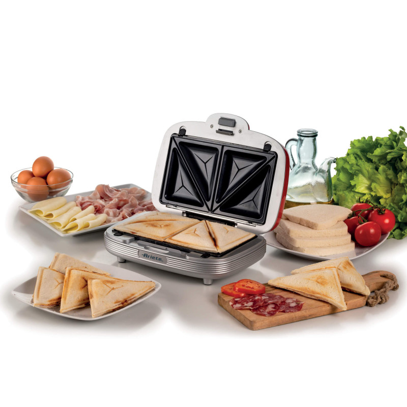 Piastra Elettrica Multifunzione 700W 3 Piastre Rosso