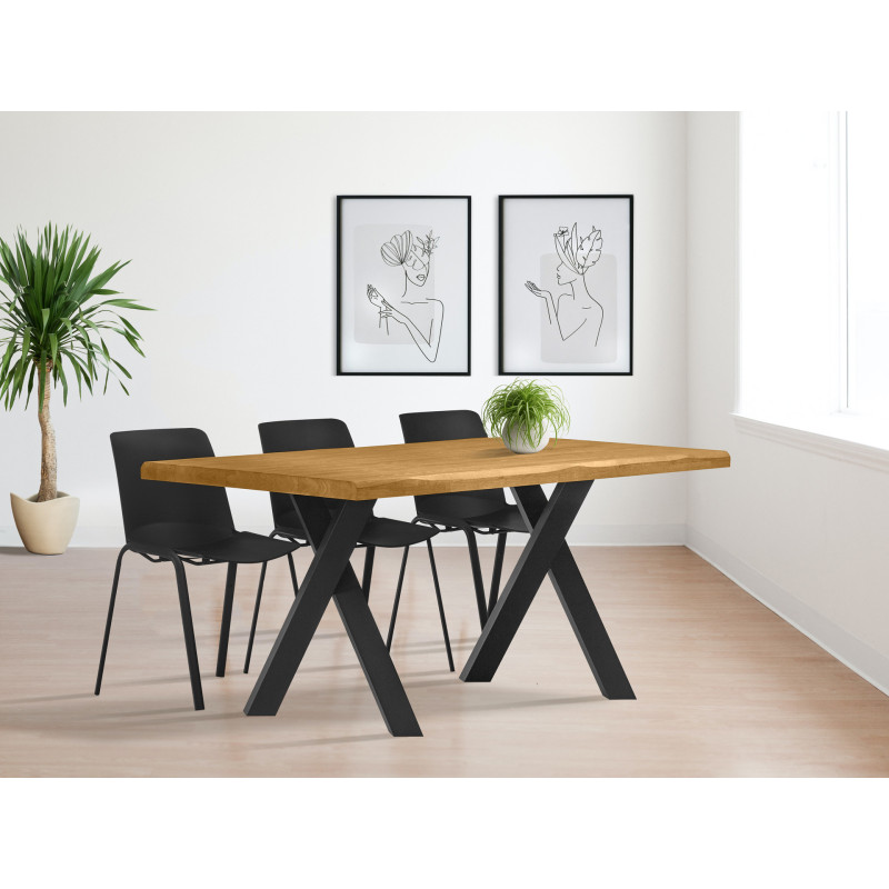 Tavolo Cross allungabile legno massello 160/180x90 cm moderno