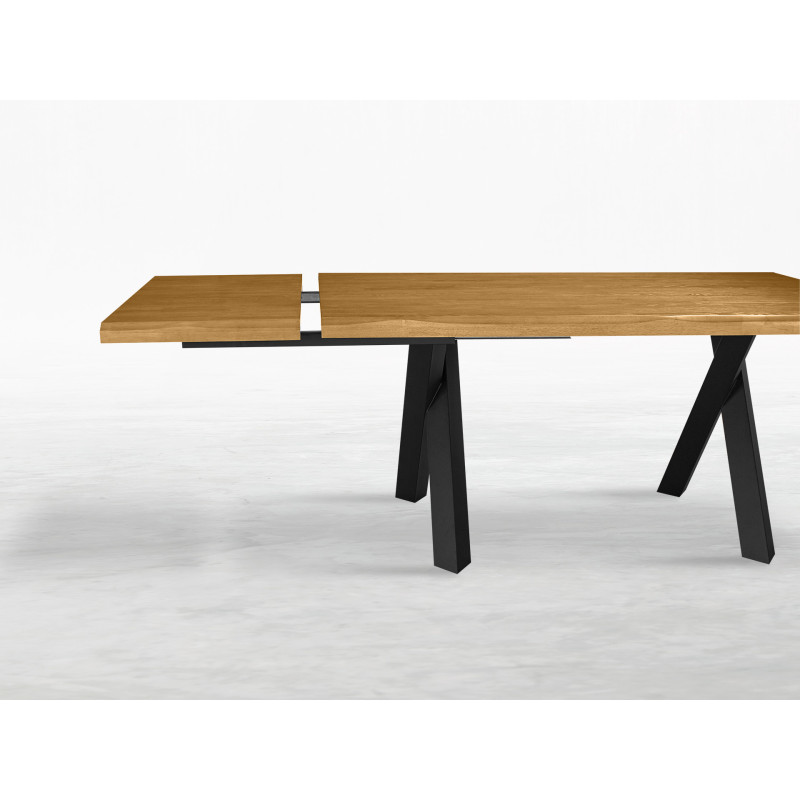 Tavolo Cross allungabile legno massello 160/180x90 cm moderno